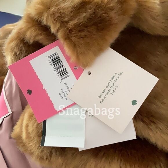 KATE SPADE NWT WARM GINDER BREAD SHORT FAUX  FUR COAT JACKET Small - Picture 12 of 12